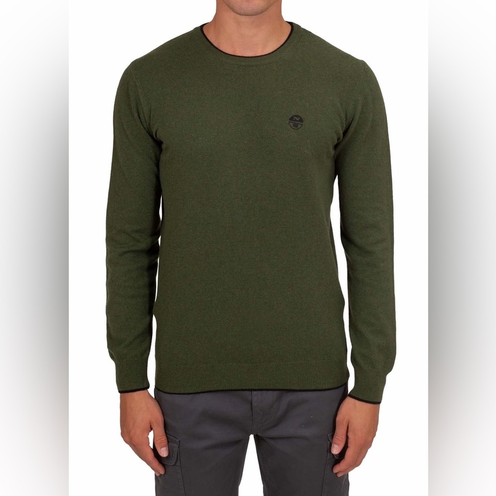 North Sails Men’s Olive Knitwear Long Sleeve Wool Cashmere